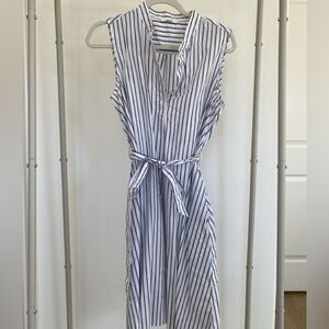 Uniqlo MIDI Wrap Striped Dress Size L